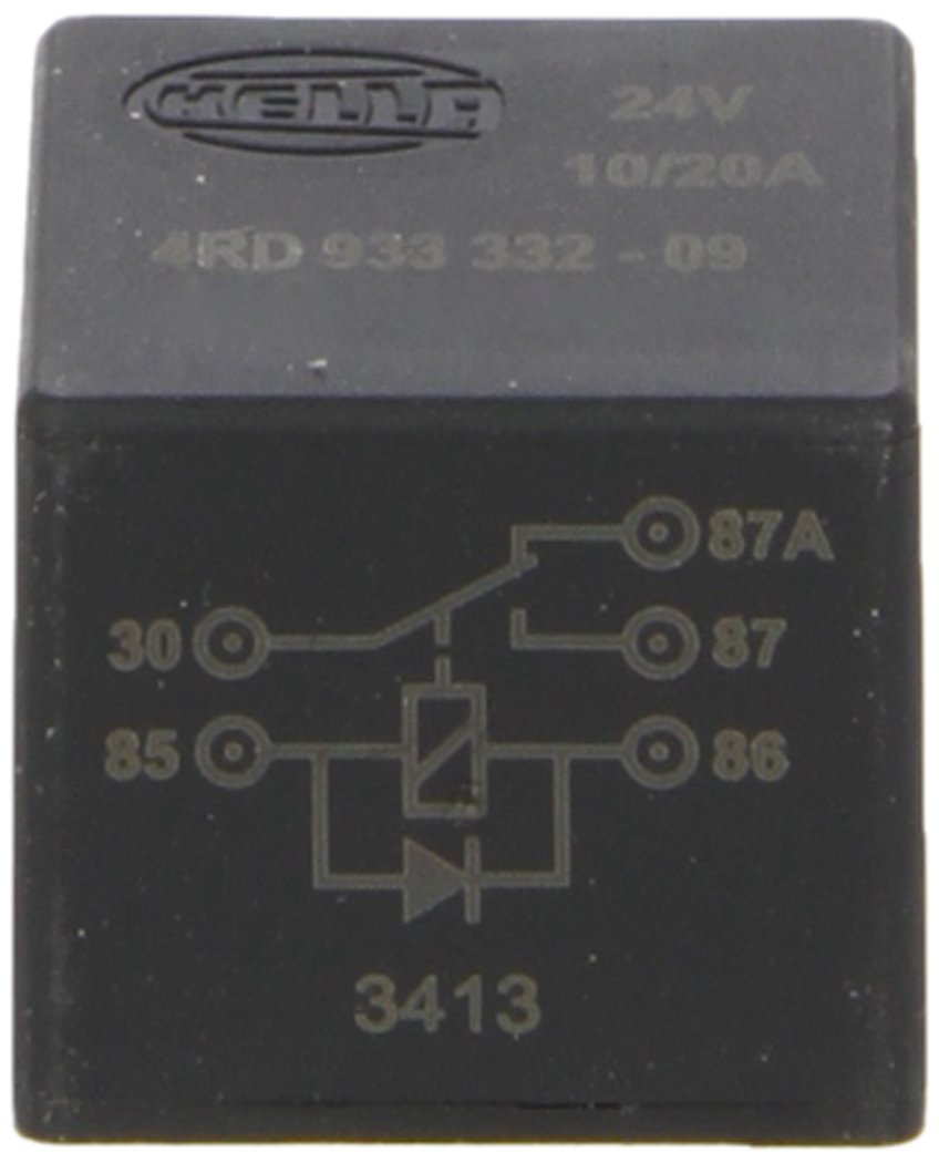 HELLA Relais, Arbeitsstrom - 24V - 5-polig - Wechsler - mit Löschdiode - 4RD 933 332-091, schwarz HELLA Relais, Arbeitsstrom - 24V - 5-polig - Wechsler - mit Löschdiode - 4RD 933 332-091, schwarz von Hella