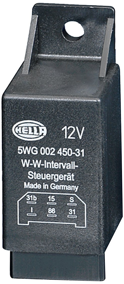 HELLA - Relais, Wisch-Wasch-Intervall - 12V - 6-polig - mit Halter - 5WG 002 450-311 von Hella