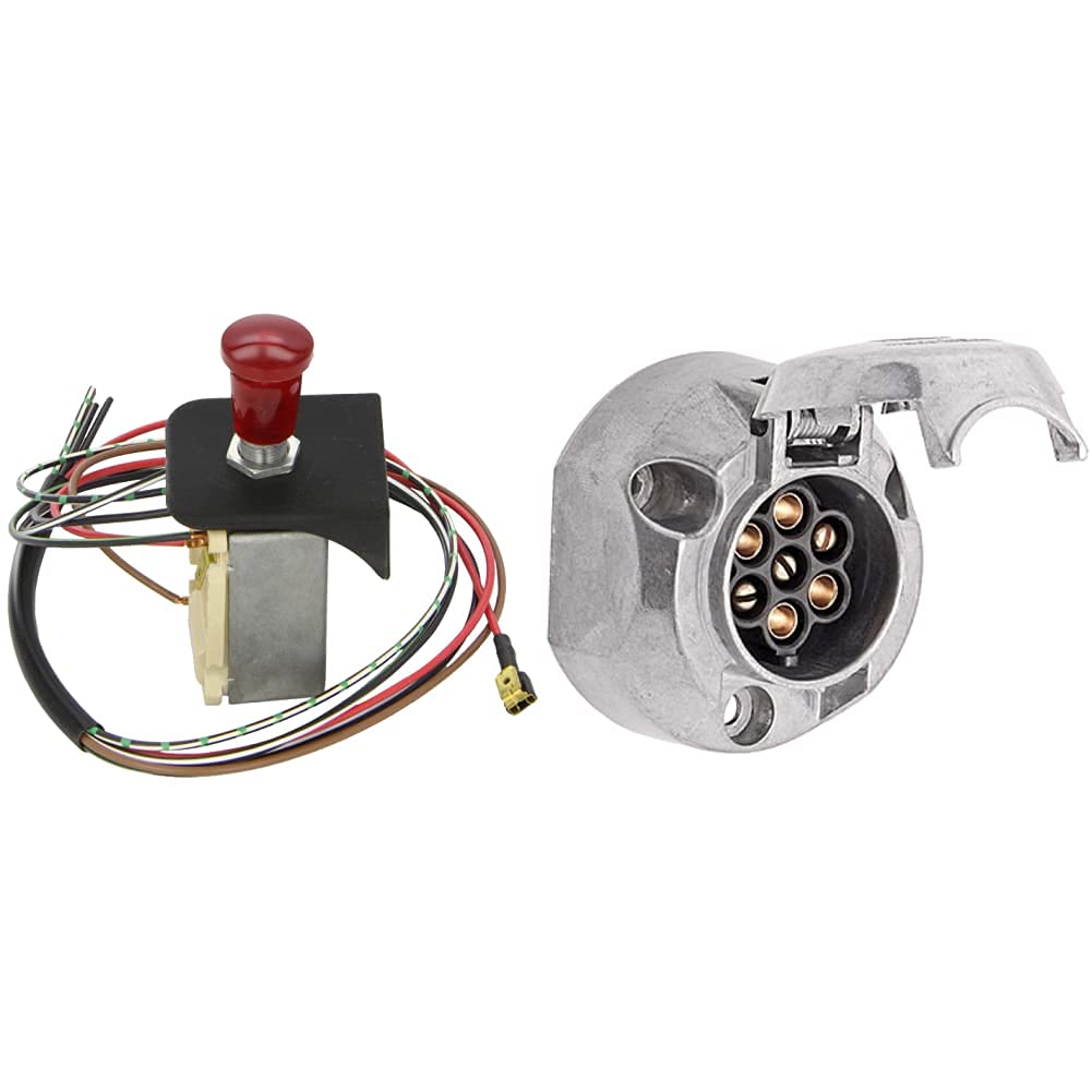 HELLA 6HD 002 535-101 Warnblinkschalter - Zugbetätigung - 12V - Einbau - Kabel: 600mm - mit Glühlampe & 8JB 001 941-001 Steckdose - 12V - 7-polig - Zinnbronze - Metallgehäuse - DIN/ISO: 1724 HELLA 6HD 002 535-101 Warnblinkschalter - Zugbetätigung - 12V - Einbau - Kabel: 600mm - mit Glühlampe & 8JB 001 941-001 Steckdose - 12V - 7-polig - Zinnbronze - Metallgehäuse - DIN/ISO: 1724 von Hella