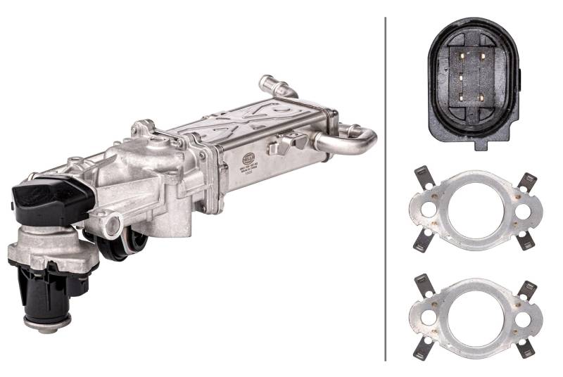 HELLA 6NU 358 167-021 AGR-Modul - elektrisch - 5-polig - mit Dichtungen/mit AGR-Kühler - mit AGR-Ventil von Hella