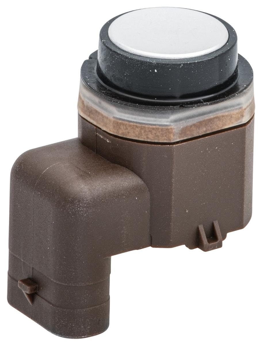 HELLA 6PX 358 141-321 Sensor, Einparkhilfe - gewinkelt - 3-polig - gesteckt - lackierbar - mit Befestigungsring von Hella