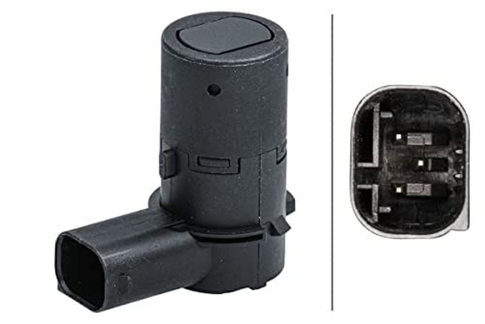 HELLA 6PX 358 141-351 Sensor, Einparkhilfe - gewinkelt - 3-polig - gesteckt - lackierbar von Hella