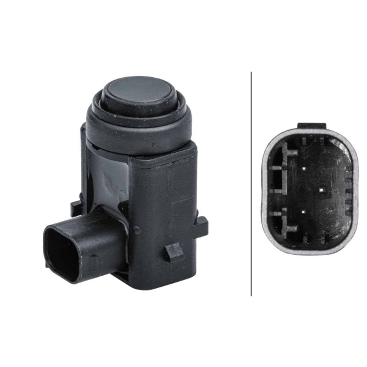 HELLA 6PX 358 141-491 Sensor, Einparkhilfe - gewinkelt - 3-polig - gesteckt - lackierbar von Hella