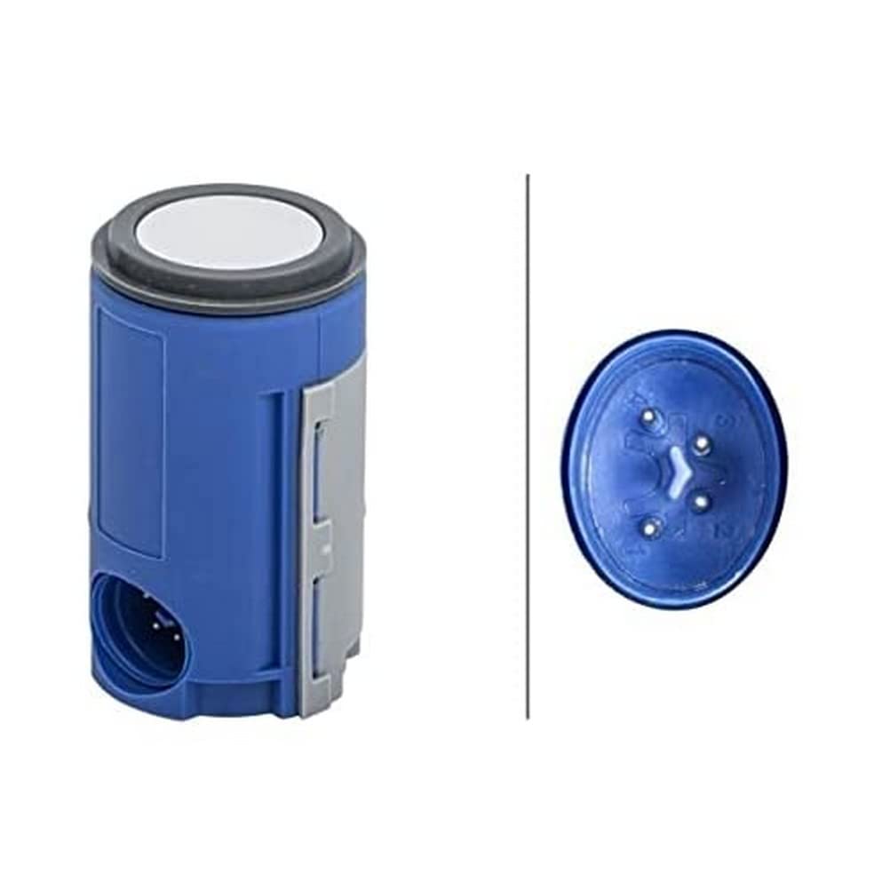 HELLA 6PX 358 141-571 Sensor, Einparkhilfe - zylindrisch - 4-polig - gesteckt - lackierbar - mit Befestigungsring von Hella