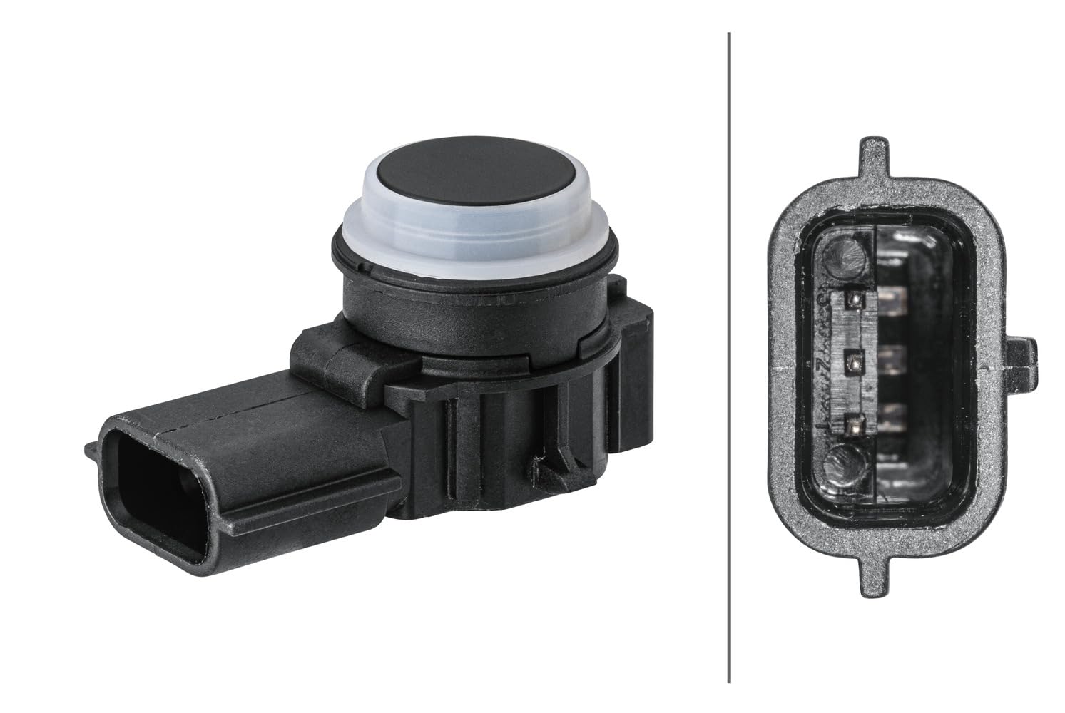 HELLA 6PX 358 141-761 Sensor, Einparkhilfe - 3-polig - gesteckt - überlackierbar - mit Befestigungsring von Hella