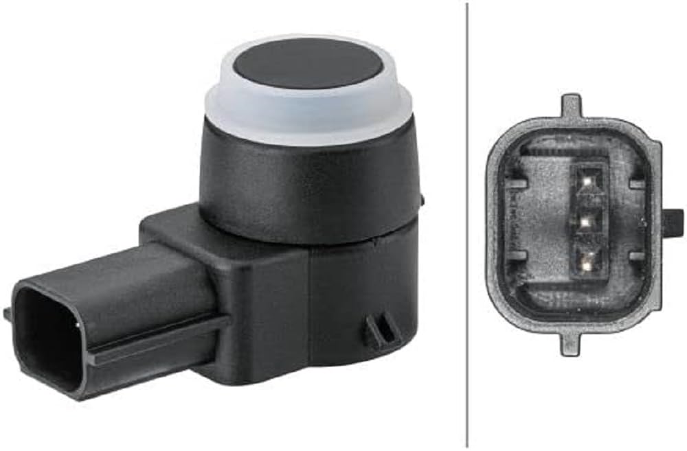 HELLA 6PX 358 141-851 Sensor, Einparkhilfe - 3-polig - gesteckt - überlackierbar - mit Befestigungsring, keine von Hella