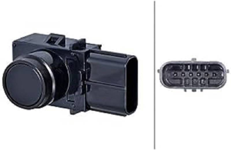 HELLA 6PX 358 270-061 Sensor, Einparkhilfe - viereckig - 6-polig - gesteckt - lackierbar von Hella