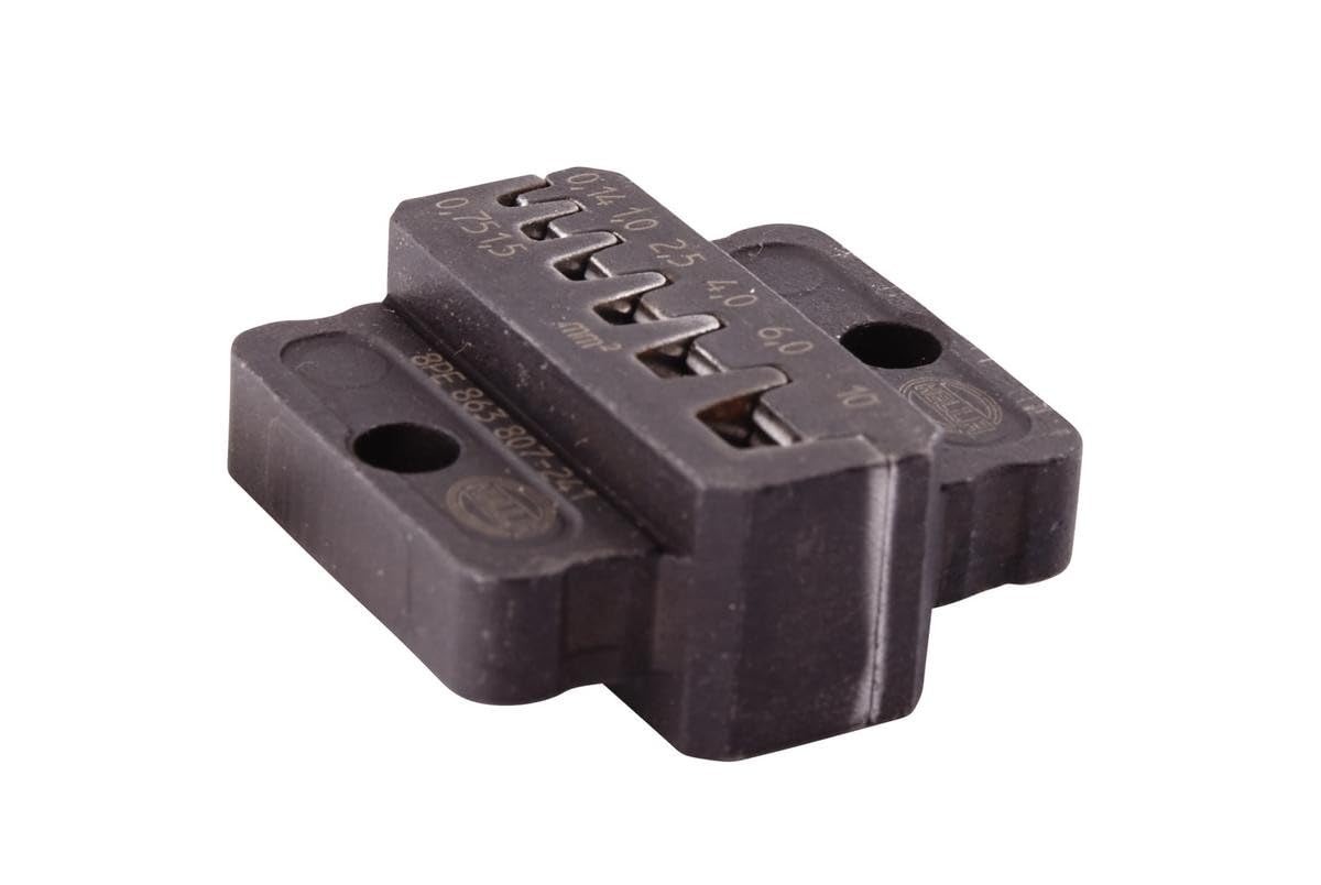 HELLA Crimpzangeneinsatz - Metall - schwarz - Ø von: 0.25mm - Ø bis: 6.0mm - Profi, Typ I & II/Universal - 8PE 863 807-241 HELLA Crimpzangeneinsatz - Metall - schwarz - Ø von: 0.25mm - Ø bis: 6.0mm - Profi, Typ I & II/Universal - 8PE 863 807-241 von Hella