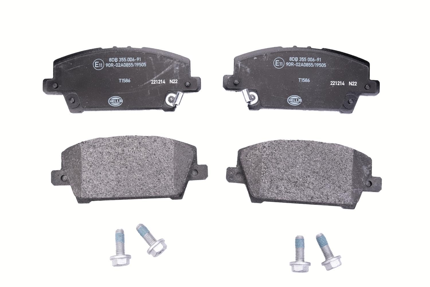 HELLA Bremsbeläge vorne - mit akustischer Verschleißwarnung - vier Bremsbeläge pro Set - T1586 - für u.a. HONDA - 8DB 355 006-911 HELLA Bremsbeläge vorne - mit akustischer Verschleißwarnung - vier Bremsbeläge pro Set - T1586 - für u.a. HONDA - 8DB 355 006-911 von Hella