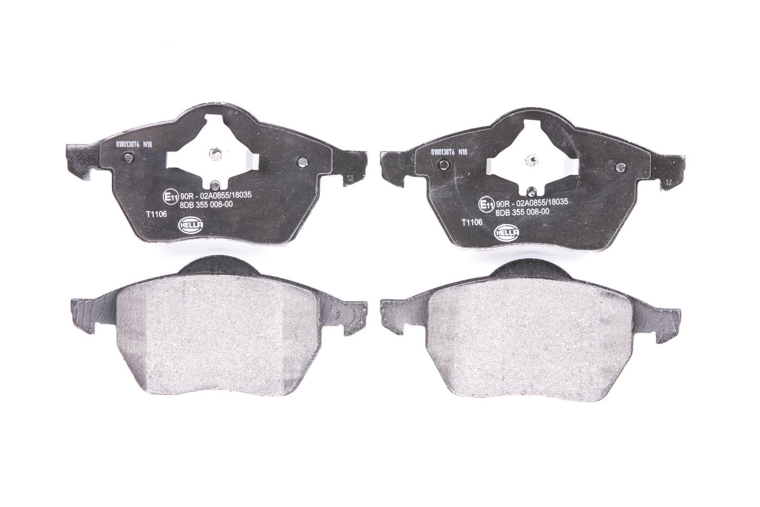 HELLA Bremsbeläge vorne - nicht für Verschleißwarnanzeiger vorbereitet - vier Bremsbeläge pro Set - T1106 - für u.a. FORD / SEAT / VOLKSWAGEN - 8DB 355 008-001 HELLA Bremsbeläge vorne - nicht für Verschleißwarnanzeiger vorbereitet - vier Bremsbeläge pro Set - T1106 - für u.a. FORD / SEAT / VOLKSWAGEN - 8DB 355 008-001 von Hella