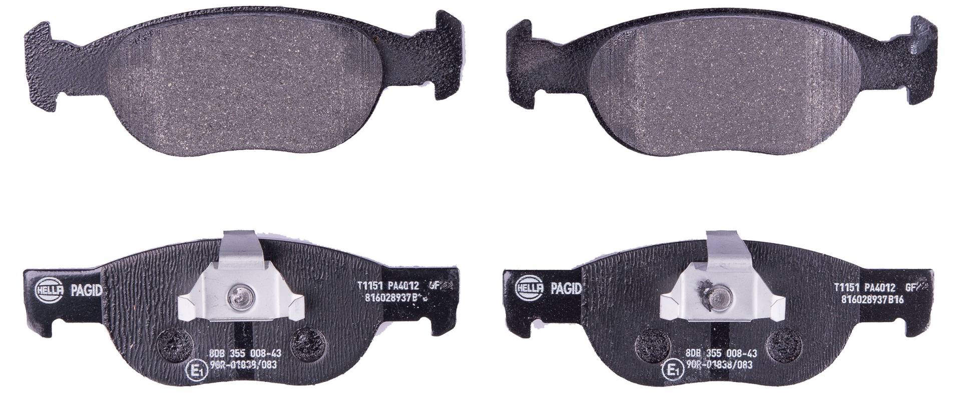HELLA Bremsbeläge vorne - nicht für Verschleißwarnanzeiger vorbereitet - vier Bremsbeläge pro Set - T1151 - für u.a. FIAT / LANCIA - 8DB 355 008-431 HELLA Bremsbeläge vorne - nicht für Verschleißwarnanzeiger vorbereitet - vier Bremsbeläge pro Set - T1151 - für u.a. FIAT / LANCIA - 8DB 355 008-431 von Hella