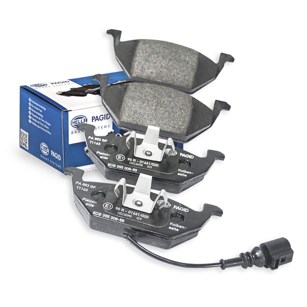 HELLA PAGID 8DB 355 008-551 Bremsbelagsatz - T1163 - Dicke/Stärke: 19.7mm - Bremssystem: Teves - mit integriertem Verschleißwarnkontakt - für u.a. AUDI / SEAT / SKODA / VOLKSWAGEN HELLA PAGID 8DB 355 008-551 Bremsbelagsatz - T1163 - Dicke/Stärke: 19.7mm - Bremssystem: Teves - mit integriertem Verschleißwarnkontakt - für u.a. AUDI / SEAT / SKODA / VOLKSWAGEN von Hella
