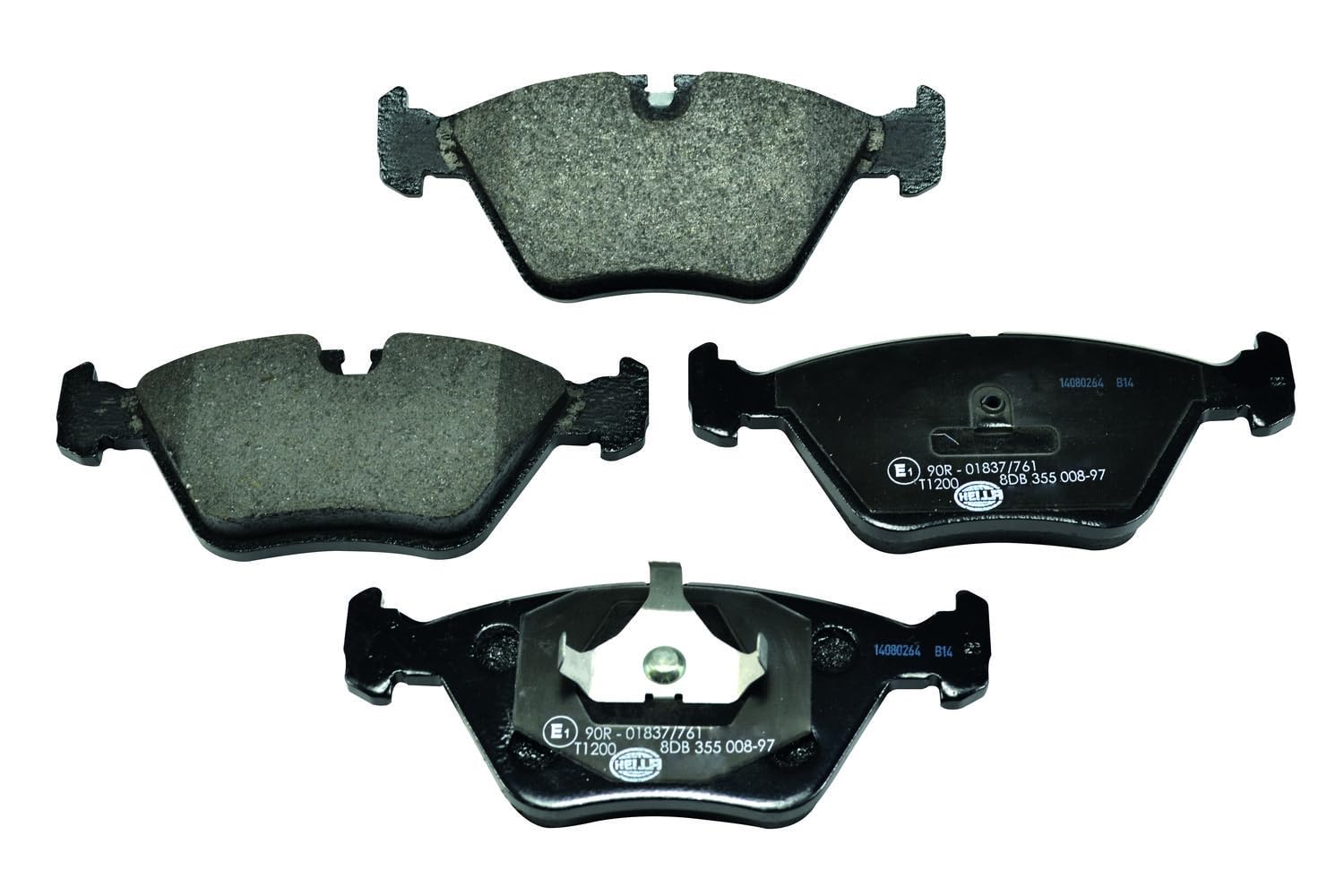 HELLA Bremsbeläge vorne - für Verschleißwarnanzeiger vorbereitet - vier Bremsbeläge pro Set - T1200 - für u.a. DAIMLER / JAGUAR - 8DB 355 008-971 HELLA Bremsbeläge vorne - für Verschleißwarnanzeiger vorbereitet - vier Bremsbeläge pro Set - T1200 - für u.a. DAIMLER / JAGUAR - 8DB 355 008-971 von Hella