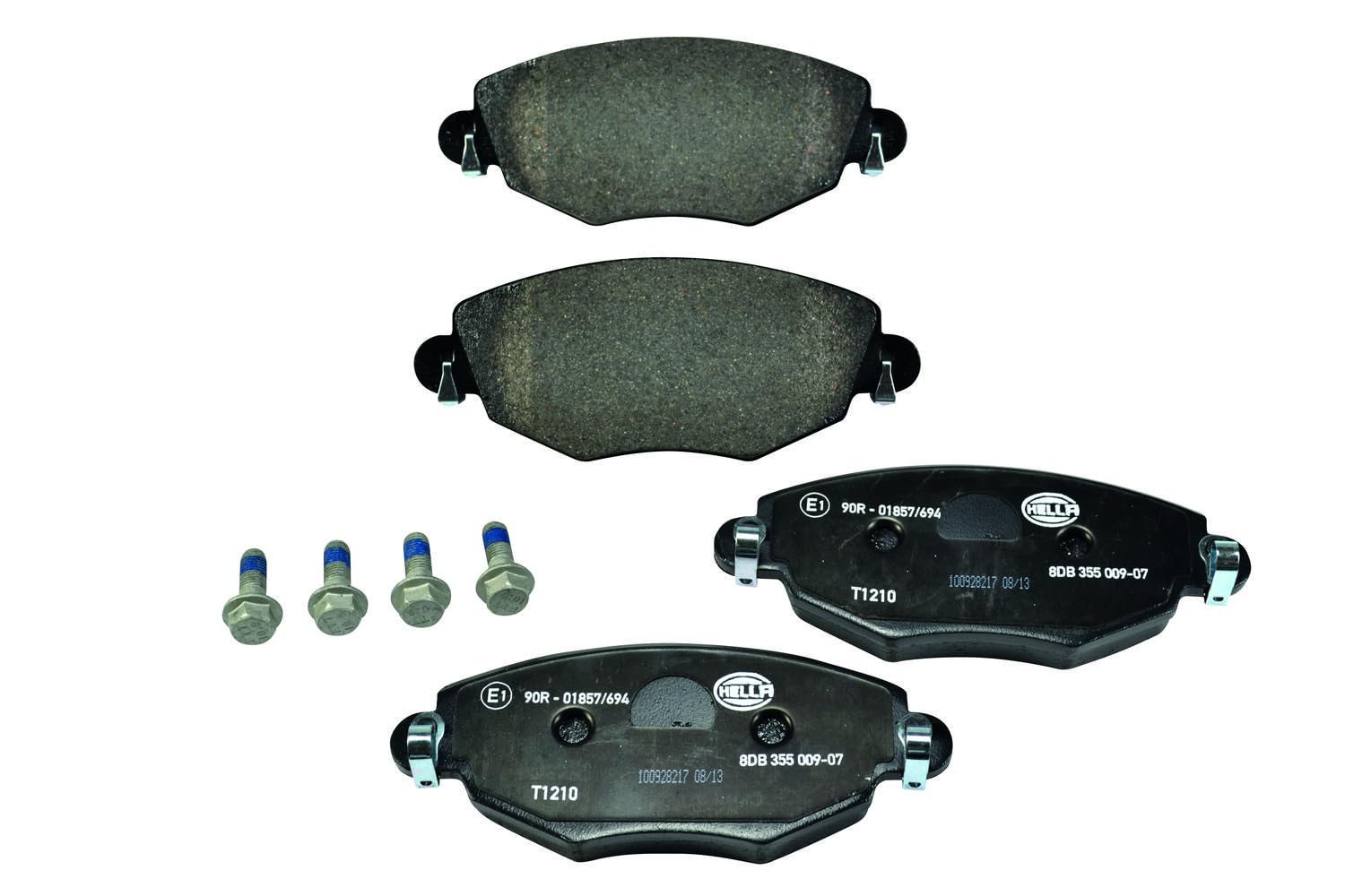 HELLA Bremsbeläge vorne - nicht für Verschleißwarnanzeiger vorbereitet - vier Bremsbeläge pro Set - T1210 - für u.a. FORD / JAGUAR - 8DB 355 009-071 HELLA Bremsbeläge vorne - nicht für Verschleißwarnanzeiger vorbereitet - vier Bremsbeläge pro Set - T1210 - für u.a. FORD / JAGUAR - 8DB 355 009-071 von Hella