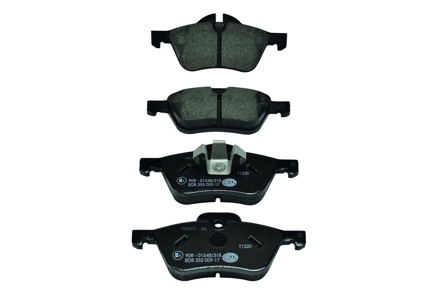 HELLA Bremsbeläge vorne - für Verschleißwarnanzeiger vorbereitet - vier Bremsbeläge pro Set - T1220 - für u.a. MINI - 8DB 355 009-171 HELLA Bremsbeläge vorne - für Verschleißwarnanzeiger vorbereitet - vier Bremsbeläge pro Set - T1220 - für u.a. MINI - 8DB 355 009-171 von Hella