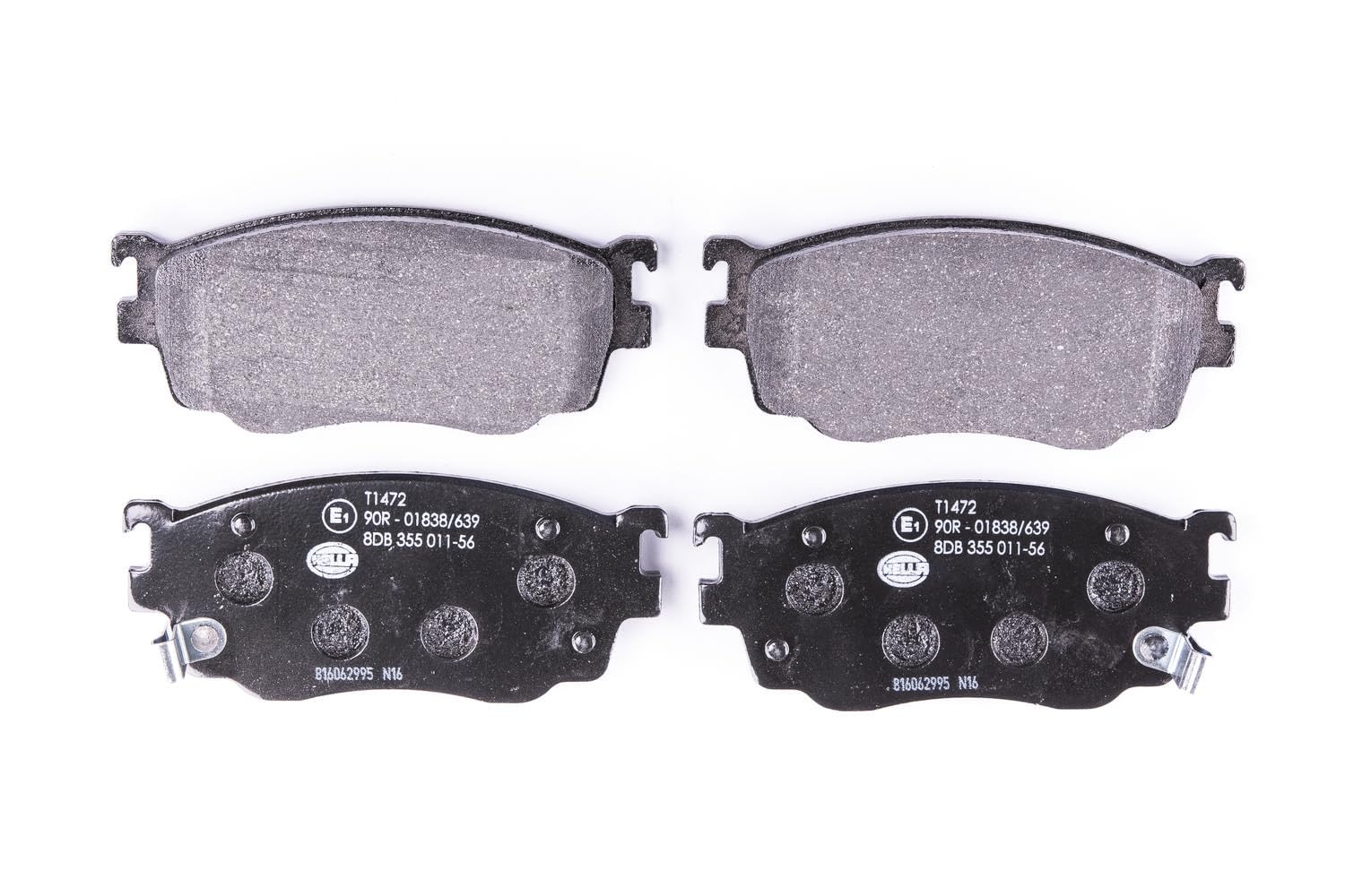 HELLA Bremsbeläge vorne - mit akustischer Verschleißwarnung - vier Bremsbeläge pro Set - T1472 - für u.a. ISUZU / MAZDA - 8DB 355 011-561 HELLA Bremsbeläge vorne - mit akustischer Verschleißwarnung - vier Bremsbeläge pro Set - T1472 - für u.a. ISUZU / MAZDA - 8DB 355 011-561 von Hella