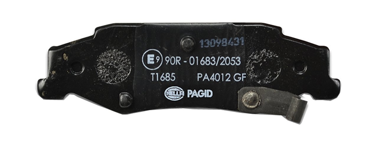 HELLA PAGID 8DB 355 013-191 Bremsbelagsatz - T1685 - Dicke/Stärke: 16.8mm - Bremssystem: PBR - mit akustischer Verschleißwarnung - für u.a. CADILLAC / CHEVROLET von Hella