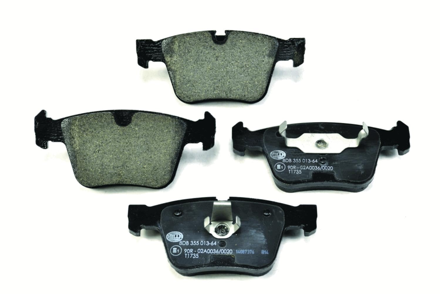 HELLA Bremsbeläge hinten - für Verschleißwarnanzeiger vorbereitet - vier Bremsbeläge pro Set - T1735 - für u.a. MERCEDES-BENZ - 8DB 355 013-641 HELLA Bremsbeläge hinten - für Verschleißwarnanzeiger vorbereitet - vier Bremsbeläge pro Set - T1735 - für u.a. MERCEDES-BENZ - 8DB 355 013-641 von Hella