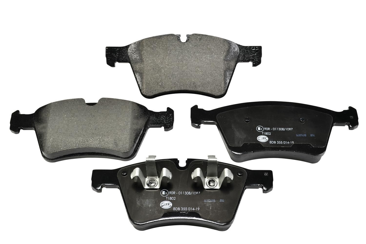 HELLA Bremsbeläge vorne - für Verschleißwarnanzeiger vorbereitet - vier Bremsbeläge pro Set - T1802 - für u.a. MERCEDES-BENZ - 8DB 355 014-191 HELLA Bremsbeläge vorne - für Verschleißwarnanzeiger vorbereitet - vier Bremsbeläge pro Set - T1802 - für u.a. MERCEDES-BENZ - 8DB 355 014-191 von Hella