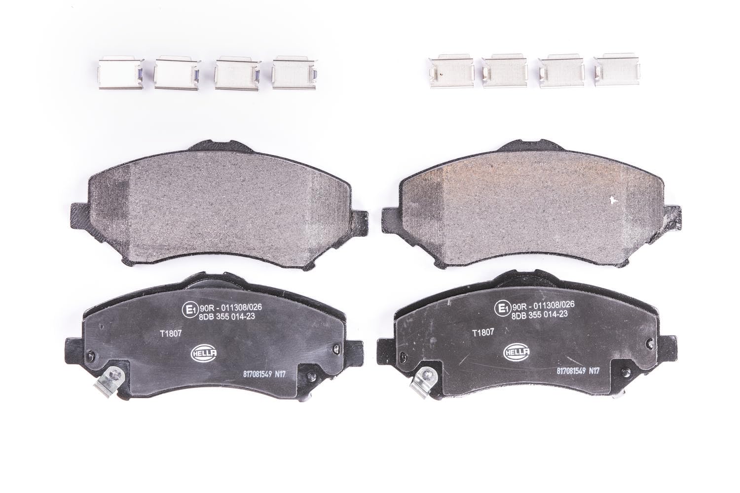 HELLA Bremsbeläge vorne - mit akustischer Verschleißwarnung - vier Bremsbeläge pro Set - T1807 - für u.a. CHRYSLER / DODGE / JEEP / VOLKSWAGEN - 8DB 355 014-231 HELLA Bremsbeläge vorne - mit akustischer Verschleißwarnung - vier Bremsbeläge pro Set - T1807 - für u.a. CHRYSLER / DODGE / JEEP / VOLKSWAGEN - 8DB 355 014-231 von Hella