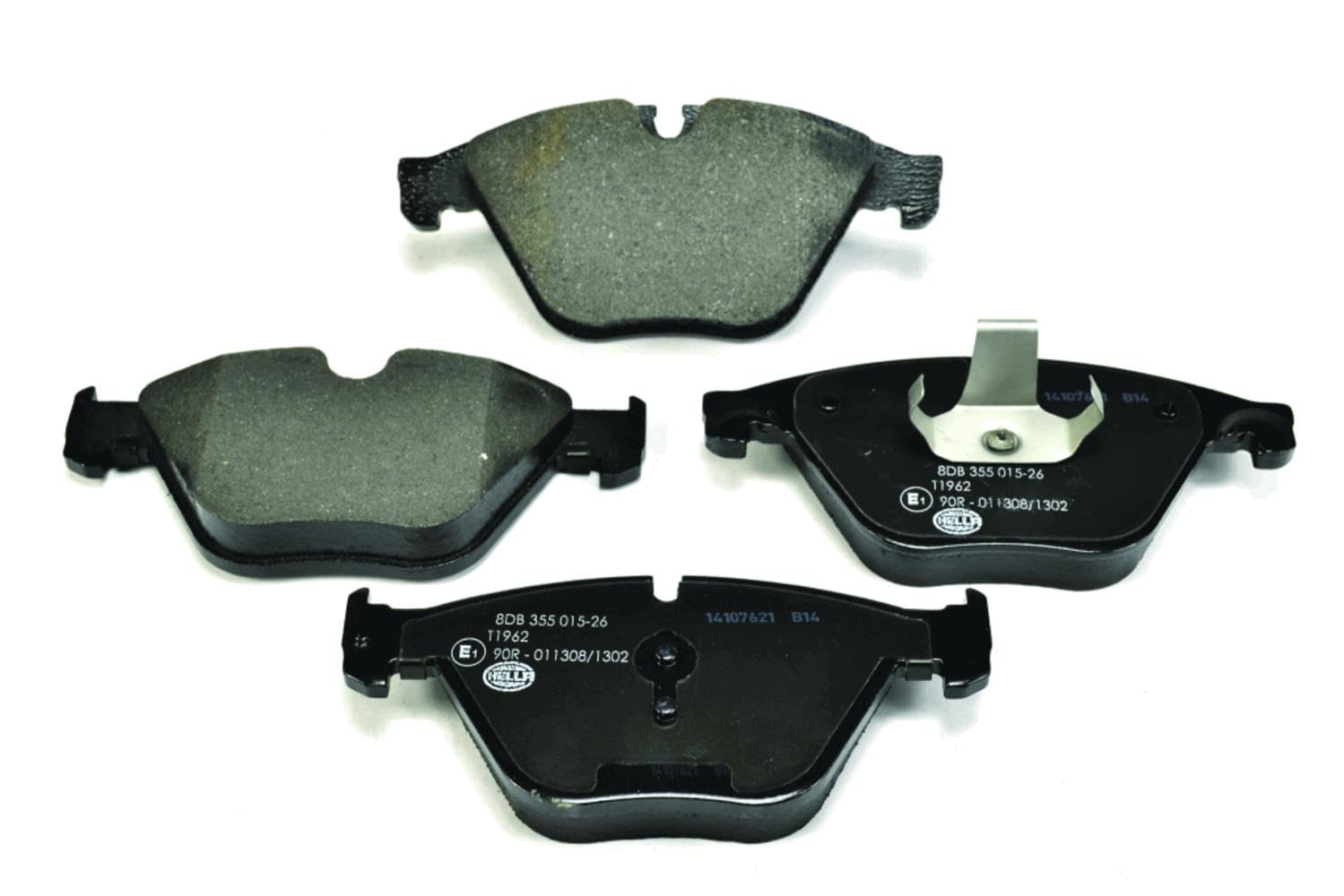 HELLA Bremsbeläge vorne - für Verschleißwarnanzeiger vorbereitet - vier Bremsbeläge pro Set - T1962 - für u.a. BMW - 8DB 355 015-261 HELLA Bremsbeläge vorne - für Verschleißwarnanzeiger vorbereitet - vier Bremsbeläge pro Set - T1962 - für u.a. BMW - 8DB 355 015-261 von Hella