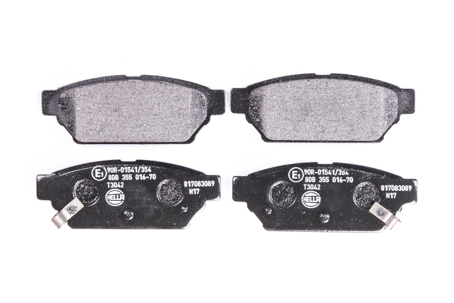HELLA Bremsbeläge hinten - mit akustischer Verschleißwarnung - vier Bremsbeläge pro Set - T3042 - für u.a. MITSUBISHI / PROTON - 8DB 355 016-701 HELLA Bremsbeläge hinten - mit akustischer Verschleißwarnung - vier Bremsbeläge pro Set - T3042 - für u.a. MITSUBISHI / PROTON - 8DB 355 016-701 von Hella