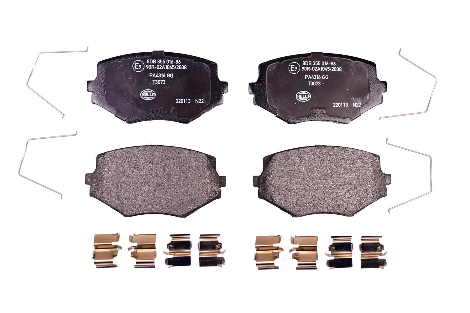 HELLA Bremsbeläge vorne - mit akustischer Verschleißwarnung - vier Bremsbeläge pro Set - T3073 - für u.a. EUNOS / MAZDA - 8DB 355 016-861 HELLA Bremsbeläge vorne - mit akustischer Verschleißwarnung - vier Bremsbeläge pro Set - T3073 - für u.a. EUNOS / MAZDA - 8DB 355 016-861 von Hella