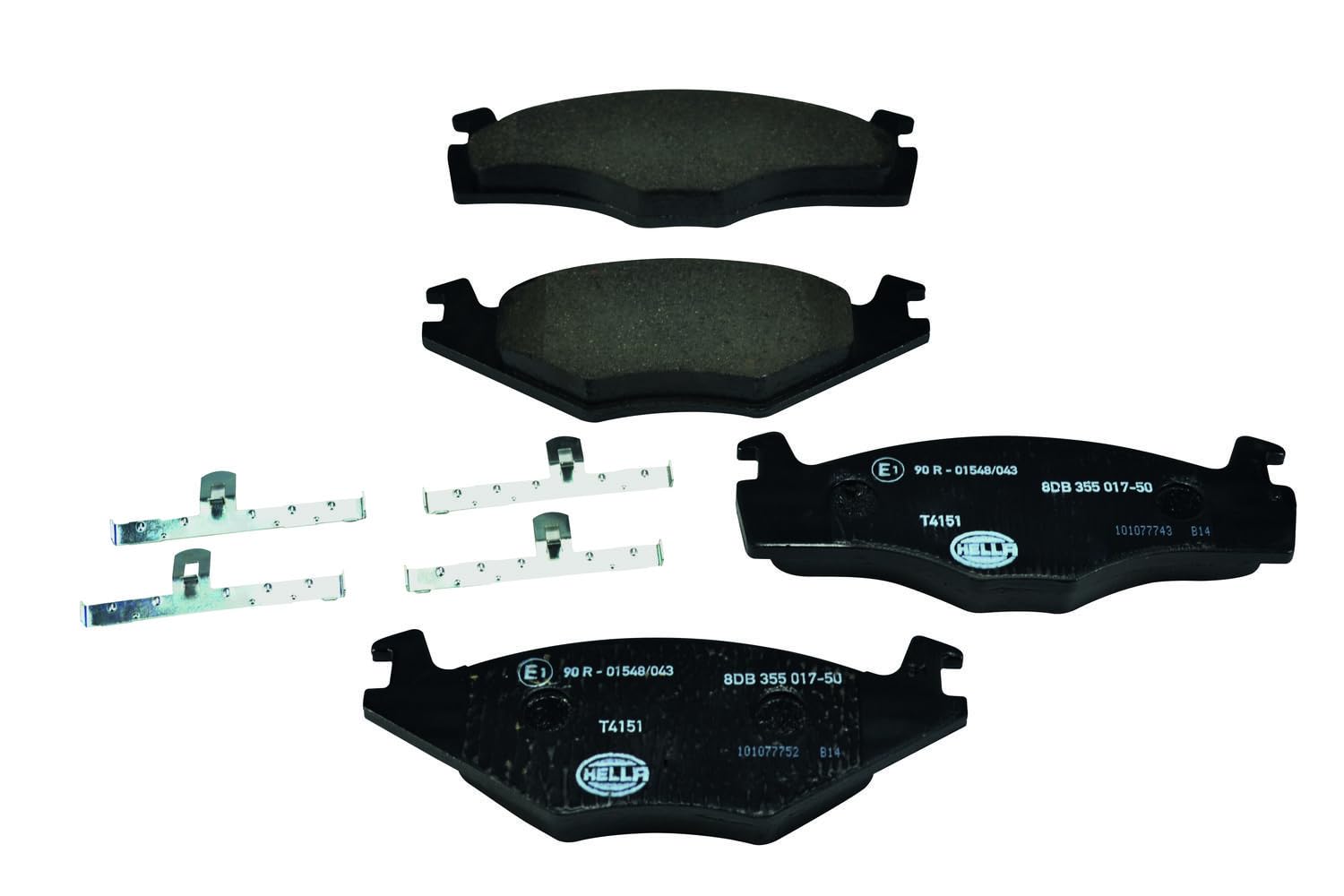 HELLA Bremsbeläge vorne - nicht für Verschleißwarnanzeiger vorbereitet - vier Bremsbeläge pro Set - T4151 - für u.a. SEAT / VOLKSWAGEN - 8DB 355 017-501 HELLA Bremsbeläge vorne - nicht für Verschleißwarnanzeiger vorbereitet - vier Bremsbeläge pro Set - T4151 - für u.a. SEAT / VOLKSWAGEN - 8DB 355 017-501 von Hella