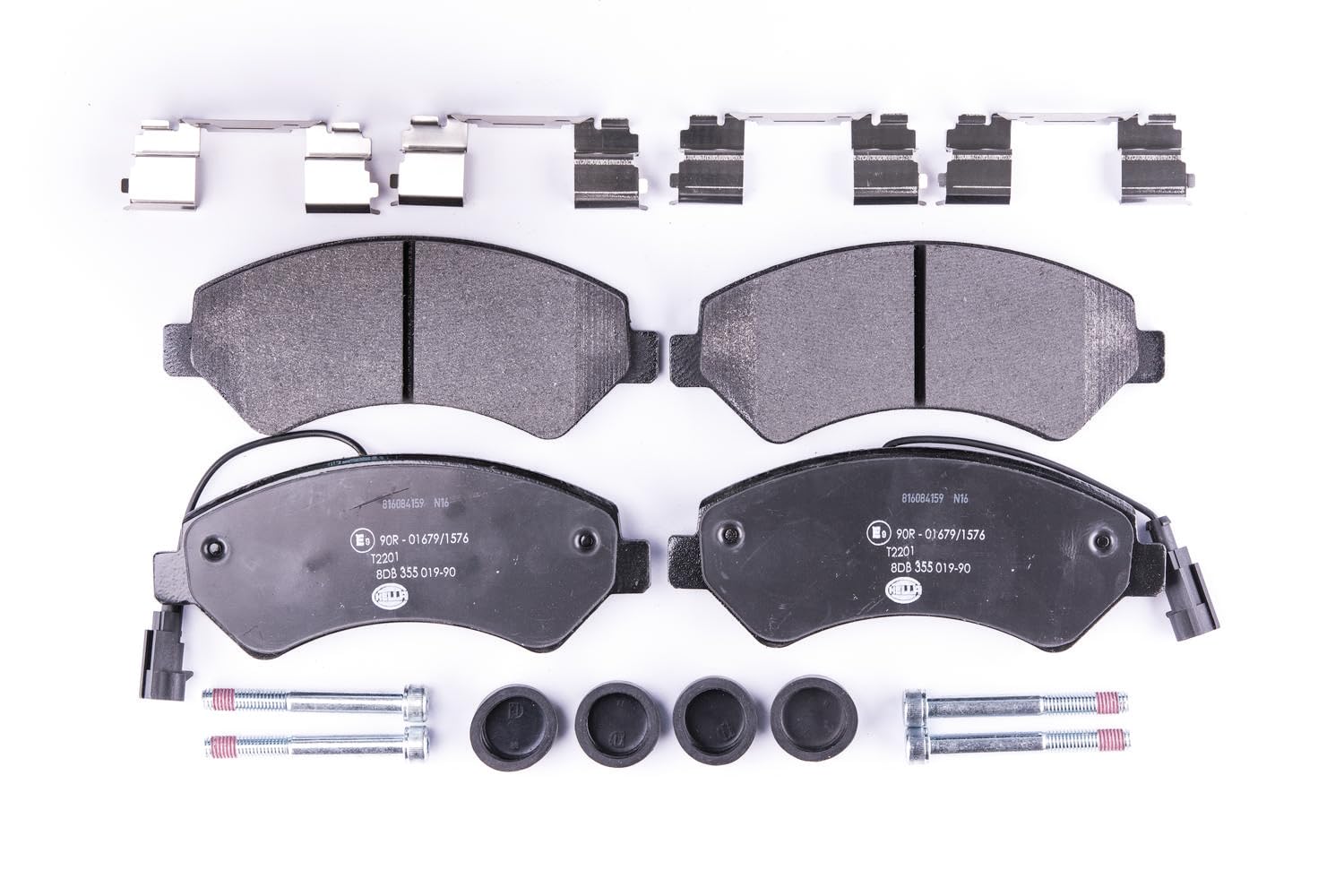 HELLA Bremsbeläge vorne - mit Warnkontakt - vier Bremsbeläge pro Set - T2201 - für u.a. CITROEN / FIAT / PEUGEOT - 8DB 355 019-901 HELLA Bremsbeläge vorne - mit Warnkontakt - vier Bremsbeläge pro Set - T2201 - für u.a. CITROEN / FIAT / PEUGEOT - 8DB 355 019-901 von Hella