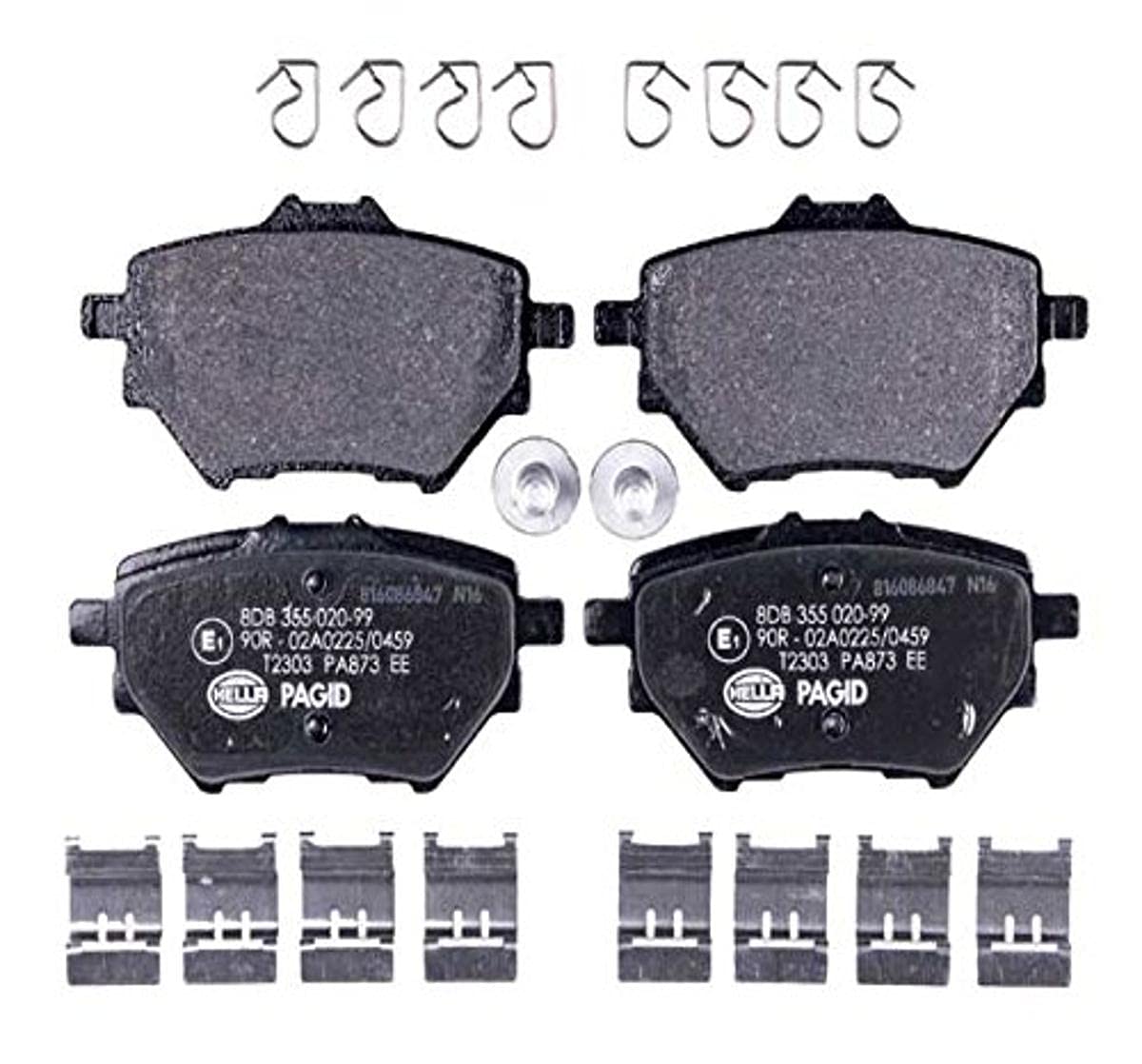 HELLA PAGID 8DB 355 020-991 Bremsbelagsatz - T2303 - Dicke/Stärke: 17.5mm - Bremssystem: Bosch - nicht für Verschleißwarnanzeiger vorbereitet - für u.a. CITROEN / OPEL / PEUGEOT / VAUXHALL von Hella