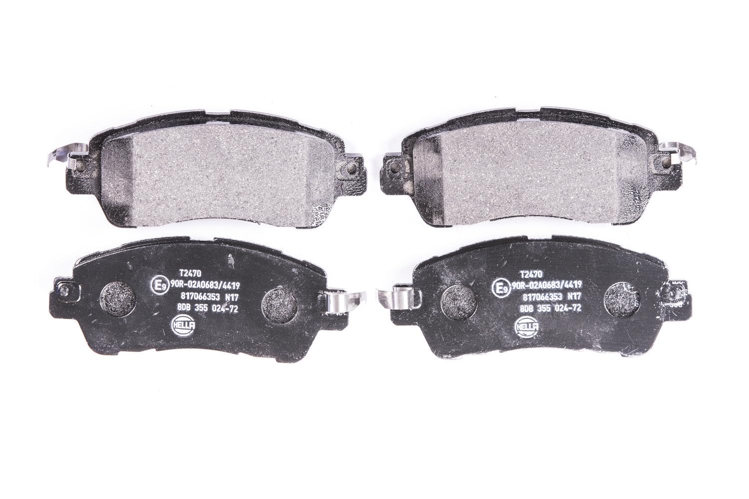 HELLA Bremsbeläge vorne - mit akustischer Verschleißwarnung - vier Bremsbeläge pro Set - T2470 - für u.a. MAZDA / NISSAN / SCION / TOYOTA - 8DB 355 024-721 HELLA Bremsbeläge vorne - mit akustischer Verschleißwarnung - vier Bremsbeläge pro Set - T2470 - für u.a. MAZDA / NISSAN / SCION / TOYOTA - 8DB 355 024-721 von Hella