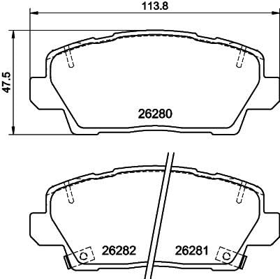 HELLA 8DB 355 040-841 Bremsbeläge - mit akustischer Verschleißwarnung - T2838 - für u.a. KIA HELLA 8DB 355 040-841 Bremsbeläge - mit akustischer Verschleißwarnung - T2838 - für u.a. KIA von Hella