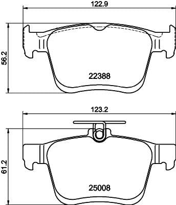 HELLA 8DB 355 042-651 Bremsbeläge - nicht für Verschleißwarnanzeiger vorbereitet - T2927 - für u.a. AUDI/SKODA/VW HELLA 8DB 355 042-651 Bremsbeläge - nicht für Verschleißwarnanzeiger vorbereitet - T2927 - für u.a. AUDI/SKODA/VW von Hella