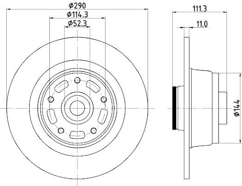 HELLA 8DD 355 133-311 Bremsscheibe - 56090PRO - beschichtet - 290mm - 11mm - voll - für u.a. RENAULT HELLA 8DD 355 133-311 Bremsscheibe - 56090PRO - beschichtet - 290mm - 11mm - voll - für u.a. RENAULT von Hella