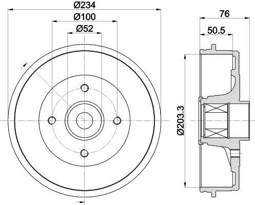 HELLA 8DT 355 303-131 Bremstrommel - 61453 - für u.a. NISSAN HELLA 8DT 355 303-131 Bremstrommel - 61453 - für u.a. NISSAN von Hella