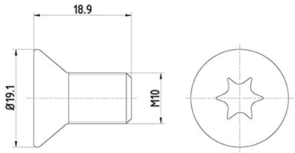 HELLA 8DZ 355 209-101 Schraube, Bremsscheibe PAG0010 - 18.9mm - M10x1,5 - Innen-Torx HELLA 8DZ 355 209-101 Schraube, Bremsscheibe PAG0010 - 18.9mm - M10x1,5 - Innen-Torx von Hella