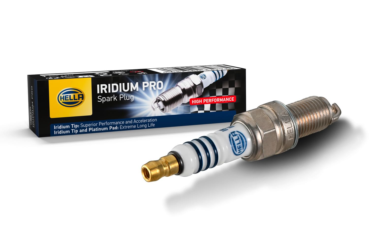 HELLA 8EH 188 706-211 Zündkerze - Iridium Pro IFM10RC-8P - SW: 16 - Gewindelänge: 19mm - Außengewinde: 12mm - E.A.: 0.8mm von Hella