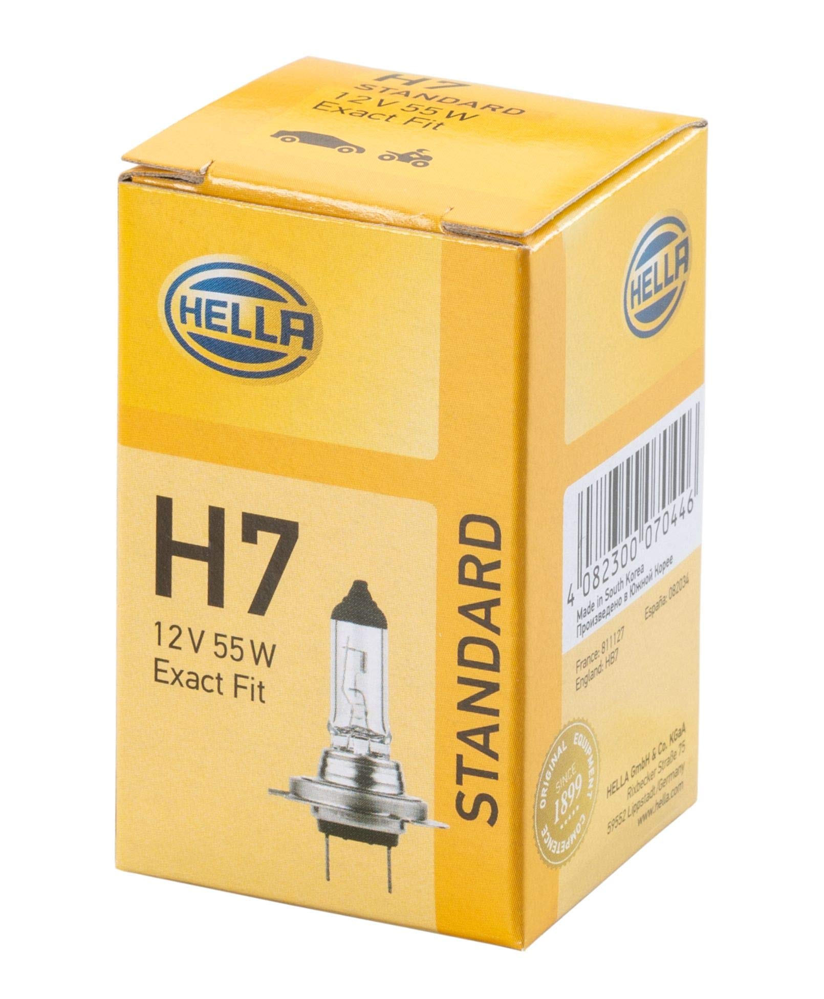 HELLA - Glühlampe - H7 - Standard - 12V - 55W - Sockelausführung: PX26d - Schachtel - Menge: 1 - 8GH 007 157-121 von Hella