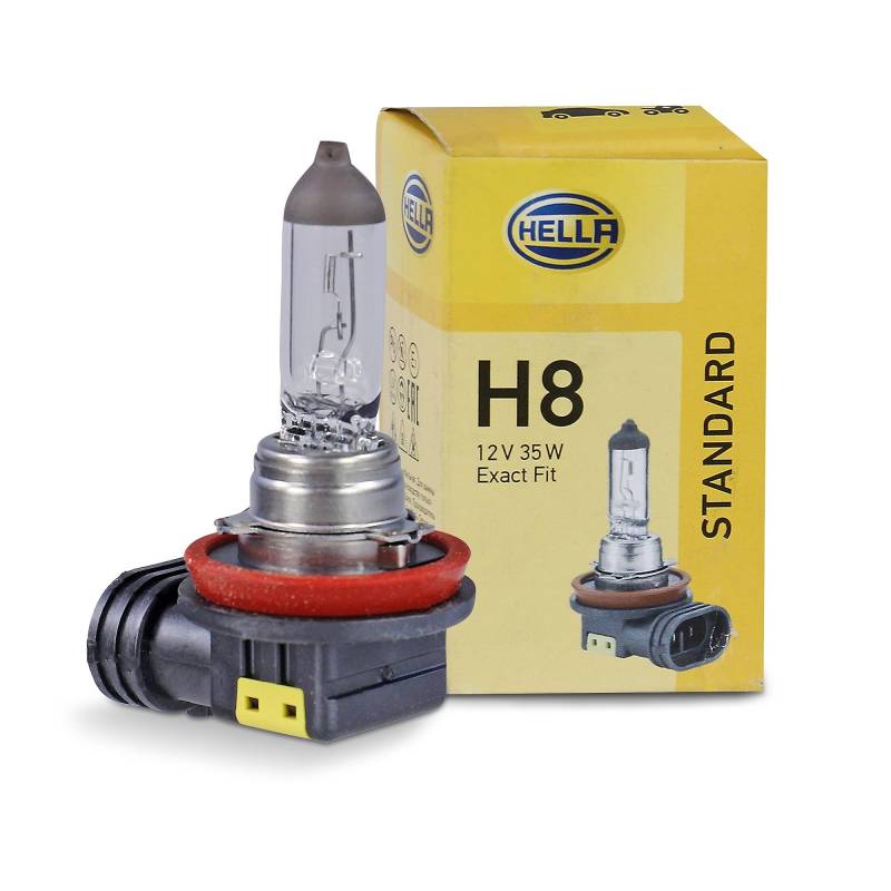 HELLA 8GH 008 356-121 Halogen Glühlampe - H8 - Standard - 12V - 35W - Sockelausführung Glühlampe: PGJ19-1 - Schachtel - Menge: 1, Karton von Hella