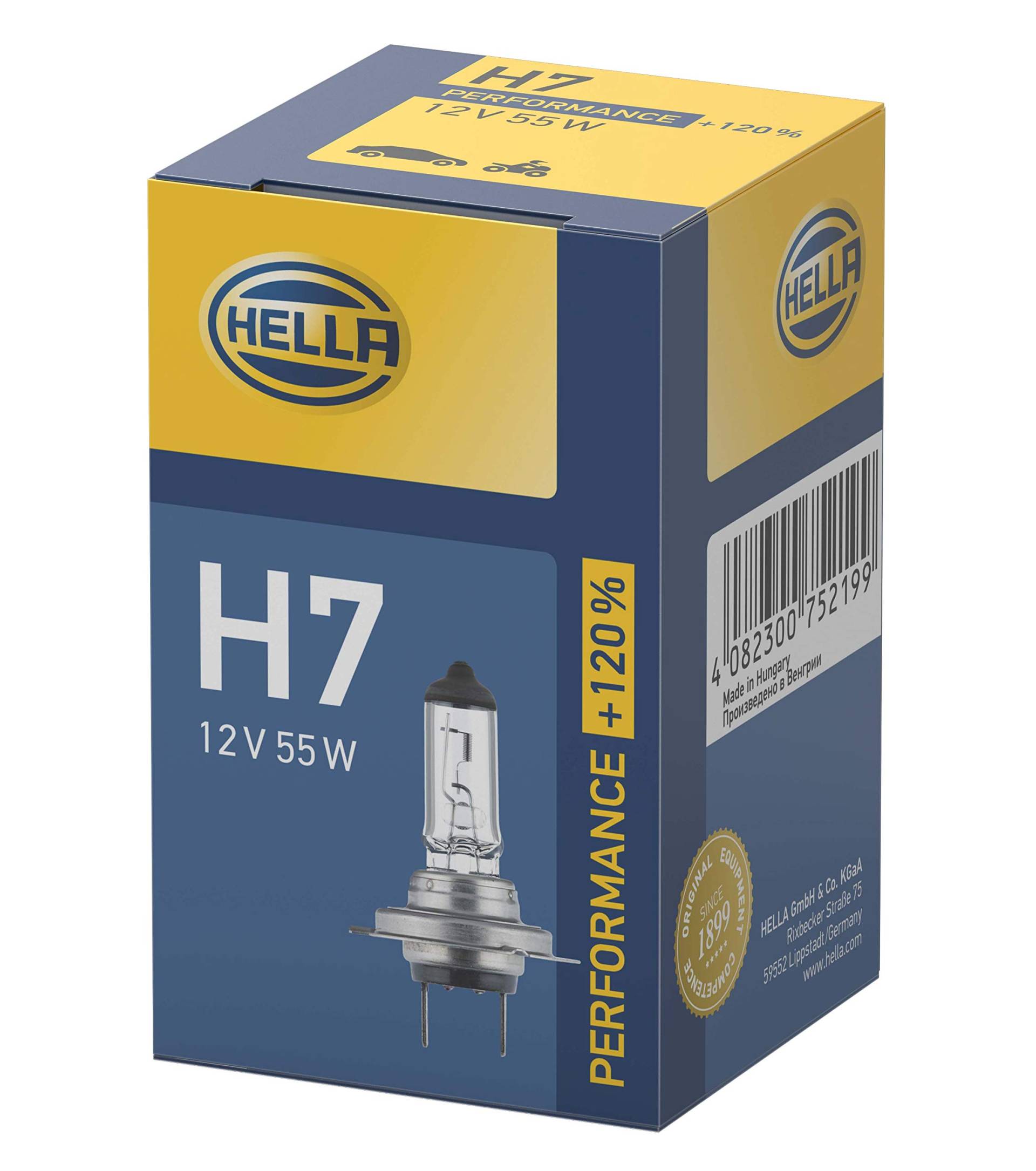 HELLA 8GH 223 498-031 Glühlampe - H7 - Performance up to 120% - 12V - 55W - Sockelausführung: PX26d - Schachtel - Menge: 1 HELLA 8GH 223 498-031 Glühlampe - H7 - Performance up to 120% - 12V - 55W - Sockelausführung: PX26d - Schachtel - Menge: 1 von Hella