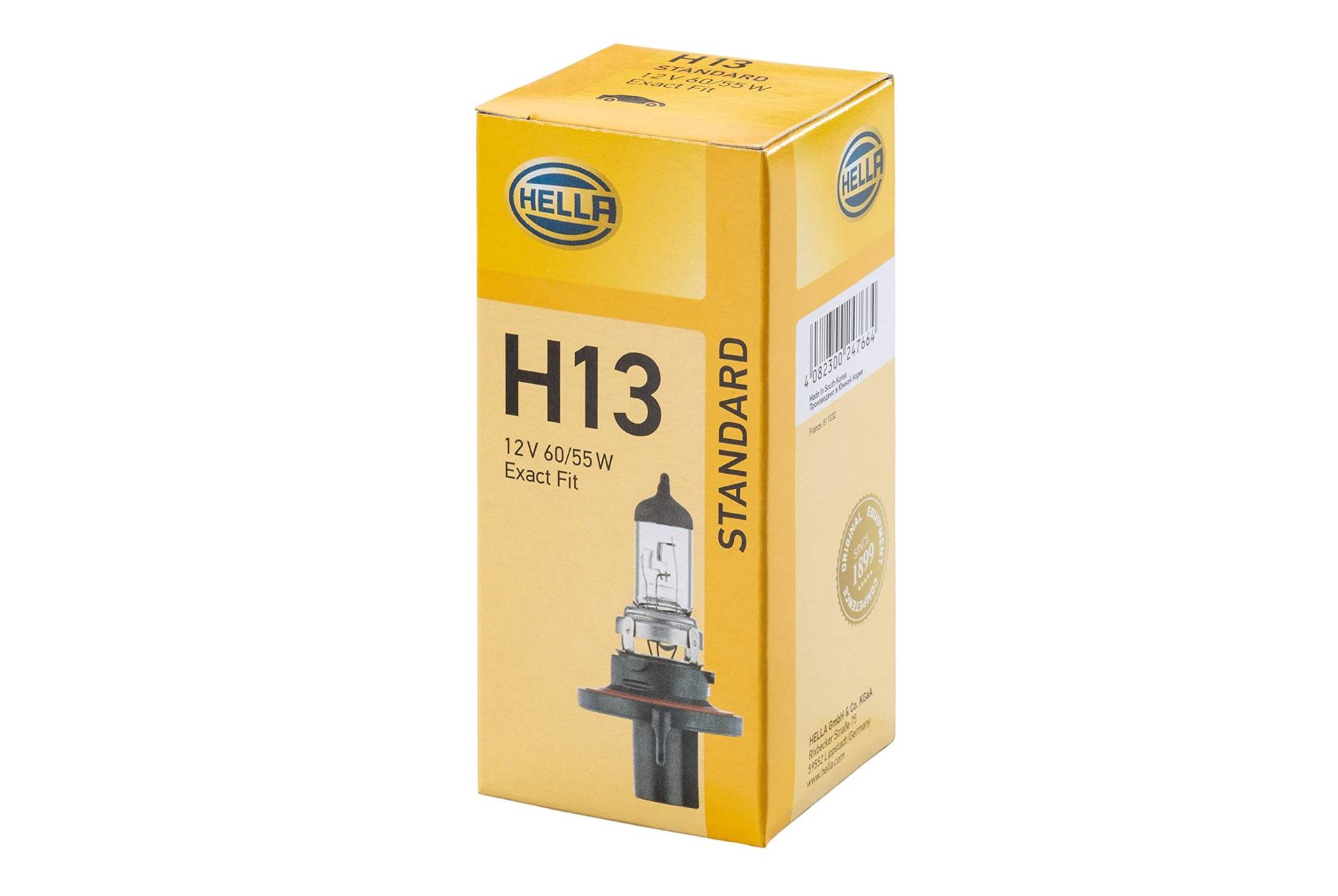 HELLA - Glühlampe - H13 - Standard - 12V - 60/55W - Sockelausführung: P26,4t - Schachtel - Menge: 1 - 8GJ 008 837-121 von Hella