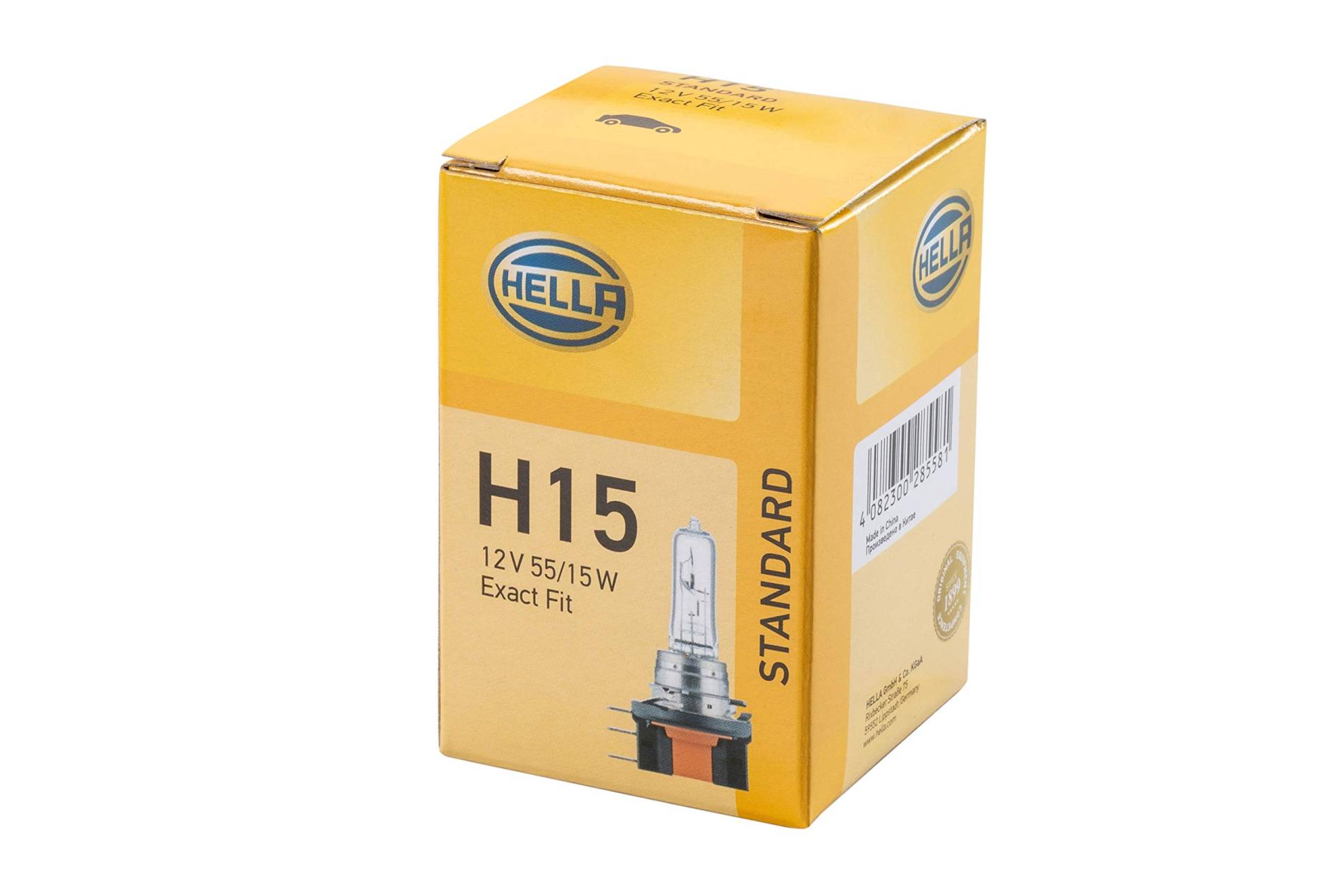 HELLA 8GJ 168 119-001 Halogen Glühlampe - H15 - Standard - 12V - 55/15W - Sockelausführung Glühlampe: PGJ23t-1 - Schachtel - Menge: 1 HELLA 8GJ 168 119-001 Halogen Glühlampe - H15 - Standard - 12V - 55/15W - Sockelausführung Glühlampe: PGJ23t-1 - Schachtel - Menge: 1 von Hella