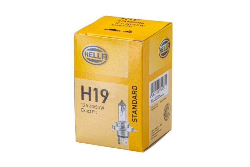 HELLA - Glühlampe - H19 - Standard - 12V - 60/55W - Sockelausführung: PU43t-3 - Schachtel - Menge: 1 - 8GJ 235 698-101 von Hella