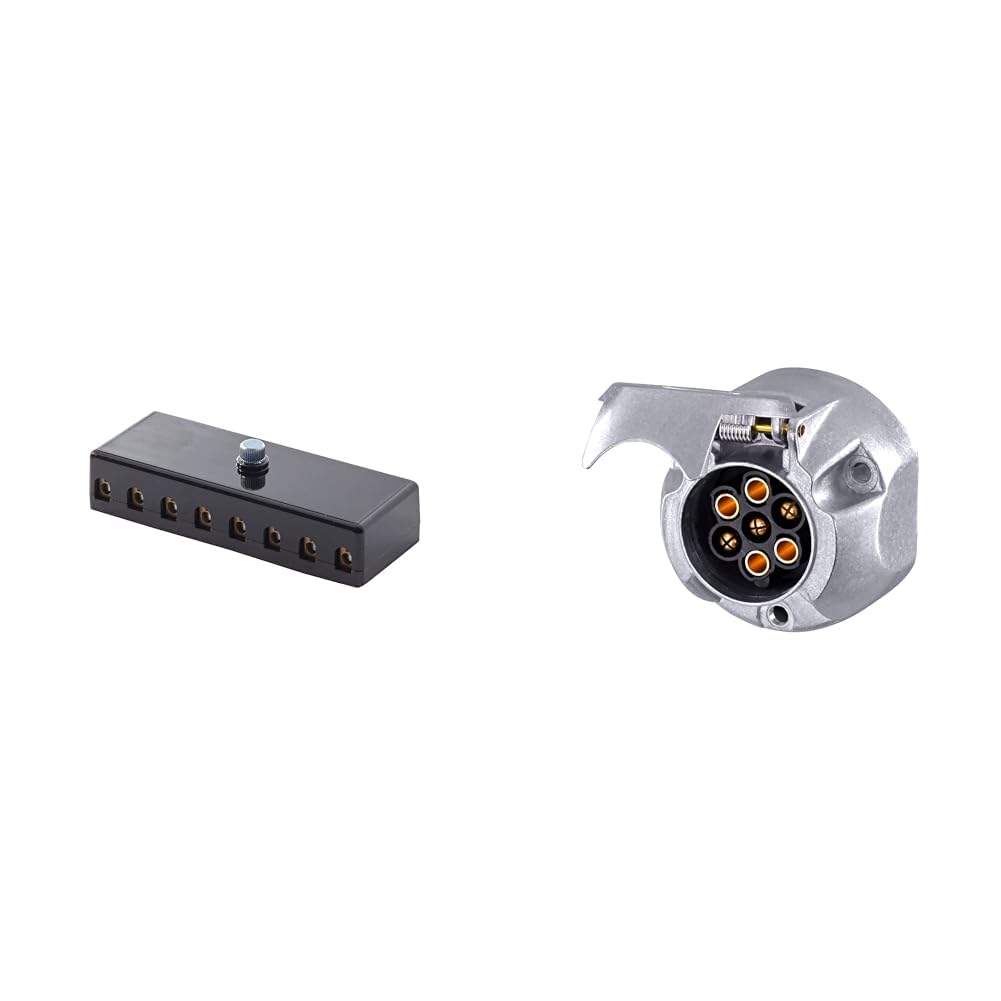 HELLA 8JD 002 290-201 Sicherungsdose - 8-polig - 8A - schwarz - Stecker: Schraubkontakt & 8JB 001 941-001 Steckdose - 12V - 7-polig - Zinnbronze - Metallgehäuse - DIN/ISO: 1724 HELLA 8JD 002 290-201 Sicherungsdose - 8-polig - 8A - schwarz - Stecker: Schraubkontakt & 8JB 001 941-001 Steckdose - 12V - 7-polig - Zinnbronze - Metallgehäuse - DIN/ISO: 1724 von Hella