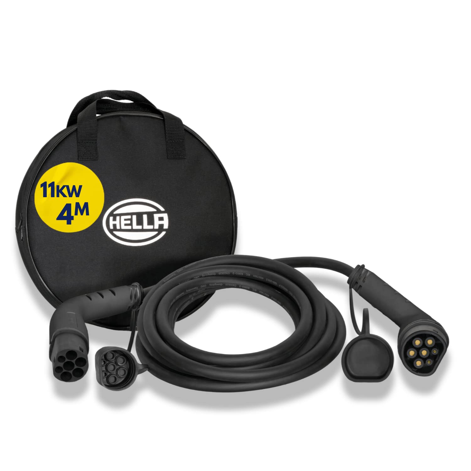 HELLA 8KE 358 255-011 Typ 2 Ladekabel 11KW für EV Elektroautos und Plug-in Hybrid - 3phasig -16A - 4 Meter - Mode 3 Ladekabel Elektroauto schwarz HELLA 8KE 358 255-011 Typ 2 Ladekabel 11KW für EV Elektroautos und Plug-in Hybrid - 3phasig -16A - 4 Meter - Mode 3 Ladekabel Elektroauto schwarz von Hella
