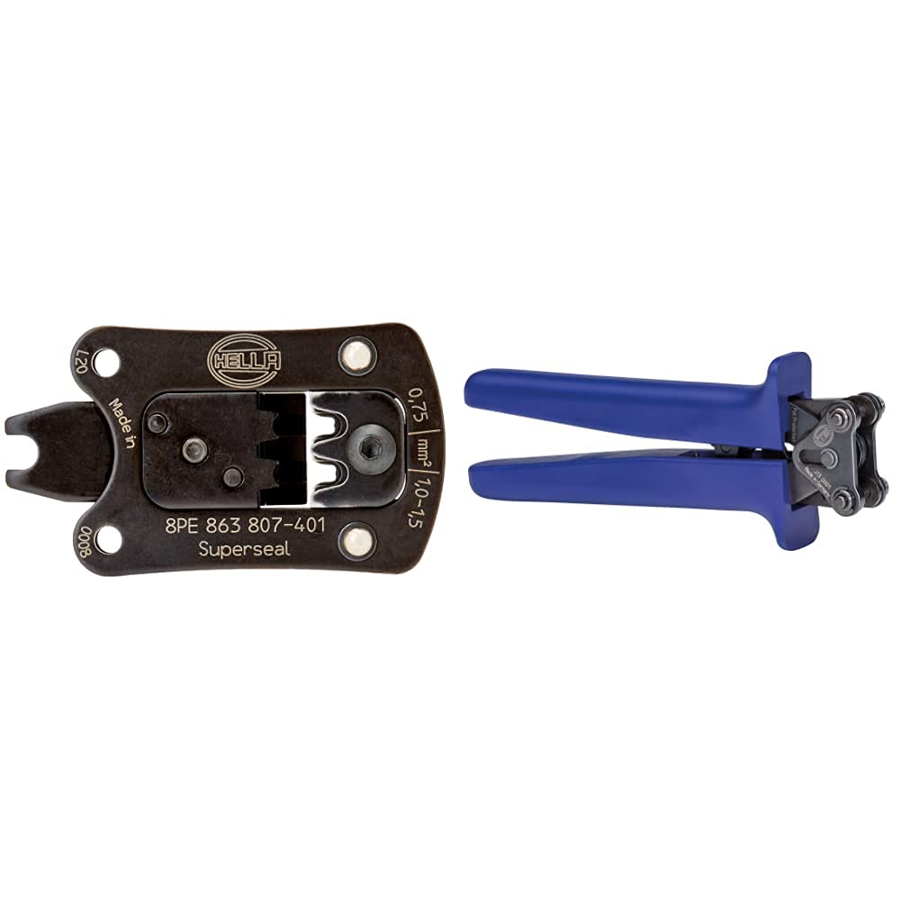 HELLA 8PE 863 807-401 „Heavy Duty“ Werkzeugsystem, Werkzeugkopf SUPERSEAL & 8PE 863 807-051 „Heavy Duty“ Werkzeugsystem, Werkzeuggriff Crimpzange HELLA 8PE 863 807-401 „Heavy Duty“ Werkzeugsystem, Werkzeugkopf SUPERSEAL & 8PE 863 807-051 „Heavy Duty“ Werkzeugsystem, Werkzeuggriff Crimpzange von Hella