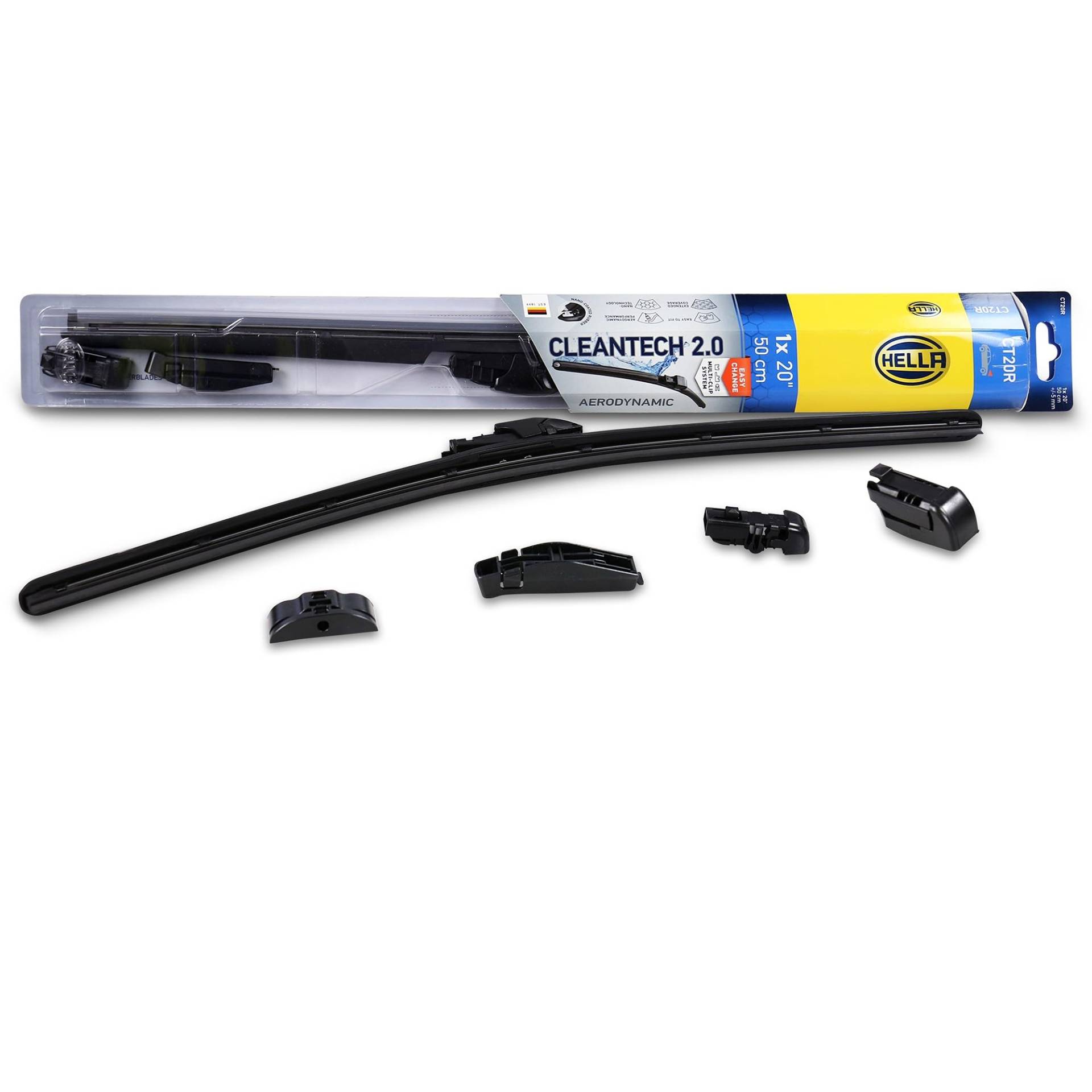 HELLA 9XW 358 061-201 Cleantech Scheibenwischer - CT20R - Flachblatt-Wischer - für Rechtslenker - 20" - 500mm - vorne - Menge: 1, keine HELLA 9XW 358 061-201 Cleantech Scheibenwischer - CT20R - Flachblatt-Wischer - für Rechtslenker - 20" - 500mm - vorne - Menge: 1, keine von Hella