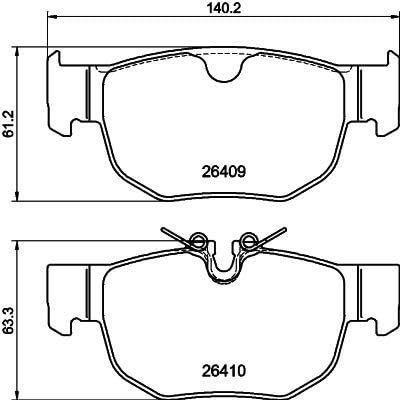 HELLA Bremsbeläge hinten - für Verschleißwarnanzeiger vorbereitet - vier Bremsbeläge pro Set - T2911 - für u.a. JAGUAR - 8DB 355 044-381 HELLA Bremsbeläge hinten - für Verschleißwarnanzeiger vorbereitet - vier Bremsbeläge pro Set - T2911 - für u.a. JAGUAR - 8DB 355 044-381 von Hella