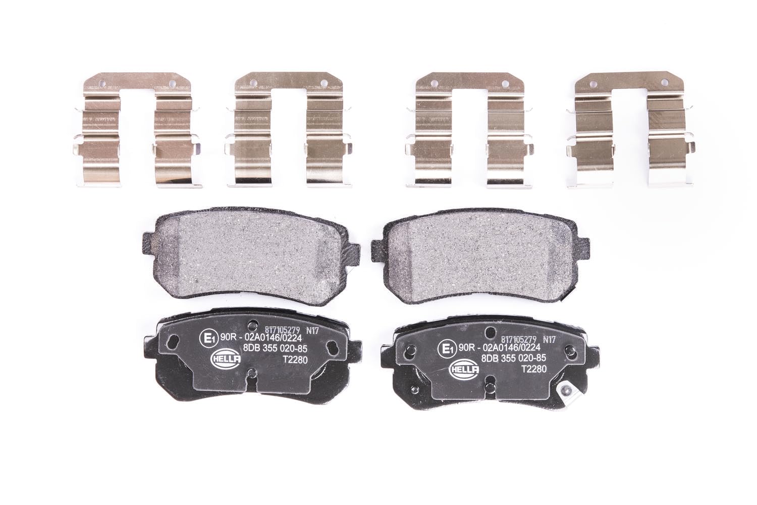 HELLA Bremsbeläge hinten - mit akustischer Verschleißwarnung - vier Bremsbeläge pro Set - T2280 - für u.a. HYUNDAI / KIA - 8DB 355 020-851 HELLA Bremsbeläge hinten - mit akustischer Verschleißwarnung - vier Bremsbeläge pro Set - T2280 - für u.a. HYUNDAI / KIA - 8DB 355 020-851 von Hella
