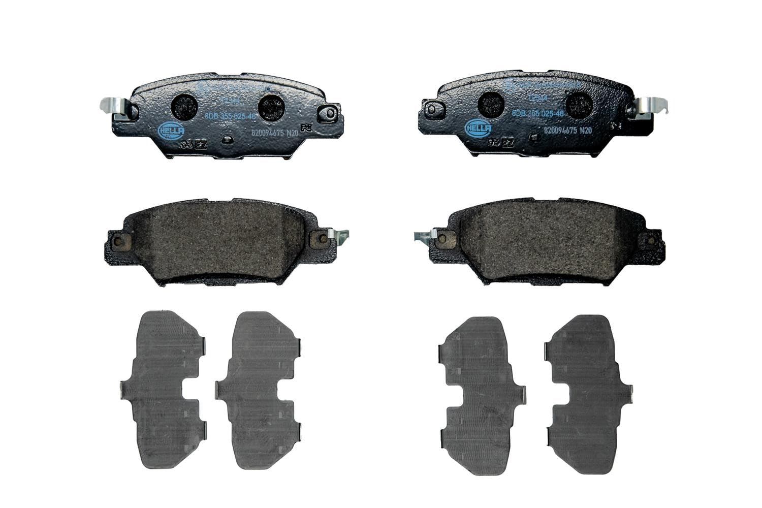 HELLA Bremsbeläge hinten - mit akustischer Verschleißwarnung - vier Bremsbeläge pro Set - T2544 - für u.a. MAZDA - 8DB 355 025-461 von Hella